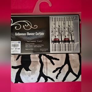 Halloween Shower Curtain with Tree and Truck Design